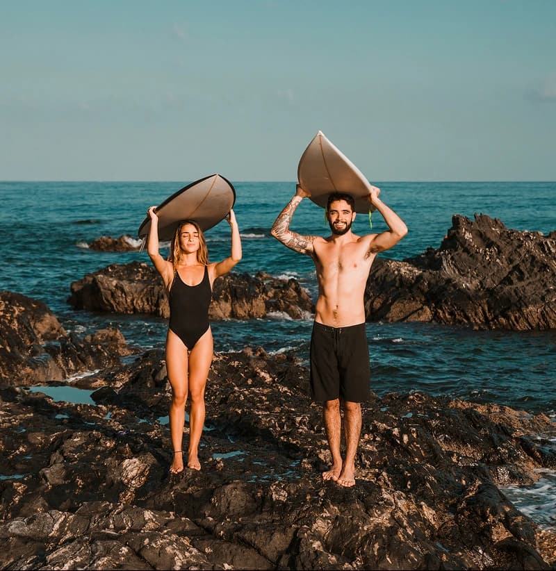 Travelers at the beach
